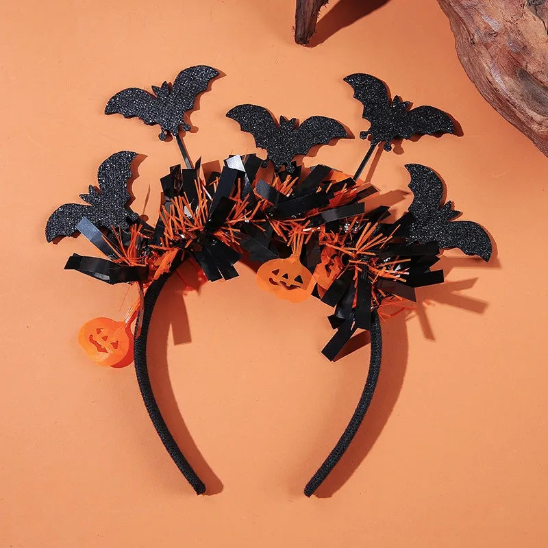 Neues Halloween-Haarband, dreidimensionales weißes Geisterschloss, elektronisches Licht emittierendes Haarband, Geisterkürbis-Haar-Zubehör