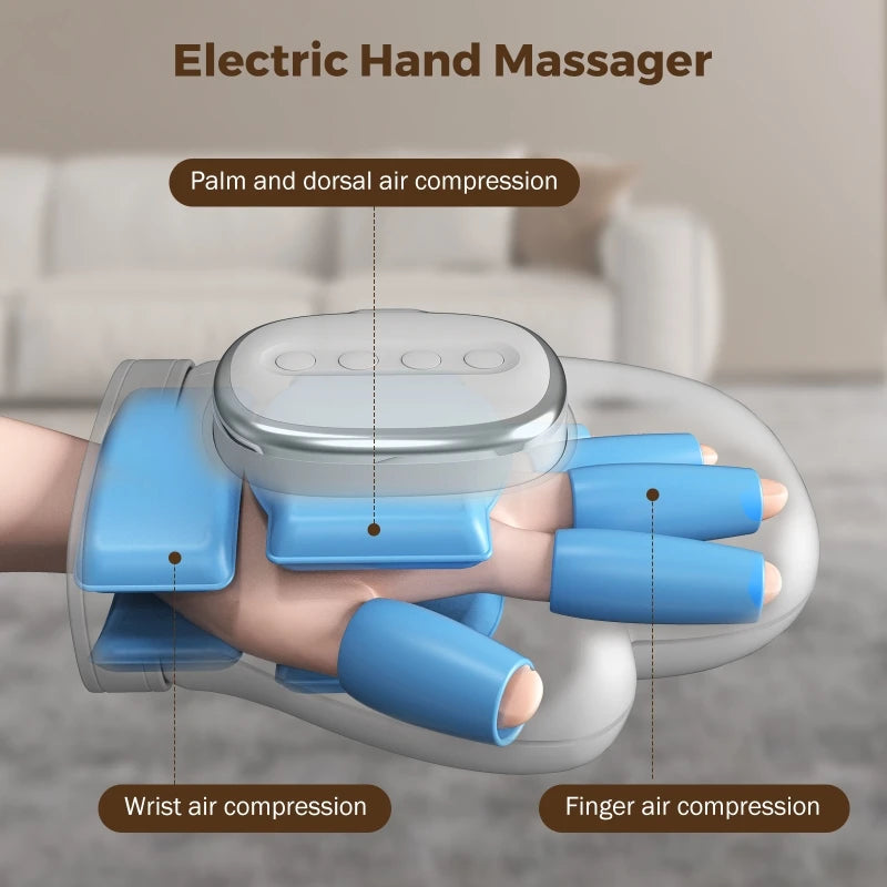 5-stufiges elektrisches Handmassagegerät, Heißkompressen-Massagegerät, Luftkompressions-Vibrationsmassage zur Linderung von Finger- und Handflächenermüdung