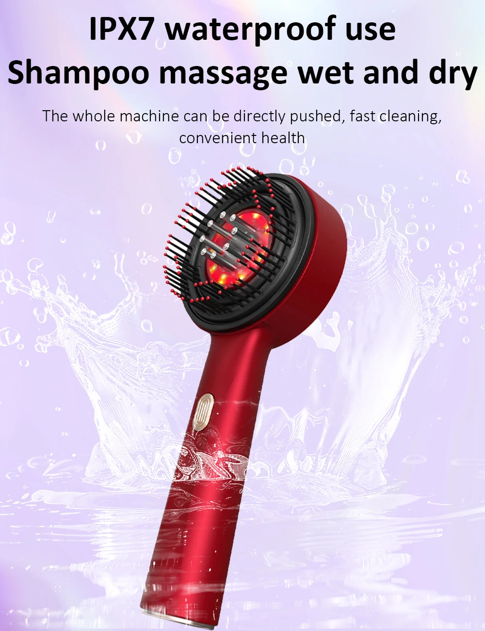 Peigne de massage électrique pour la tête, appareil de massage par vibrations, portable, pour follicules pileux, huile pour cuir chevelu, applicateur liquide, croissance des cheveux, anti-chute