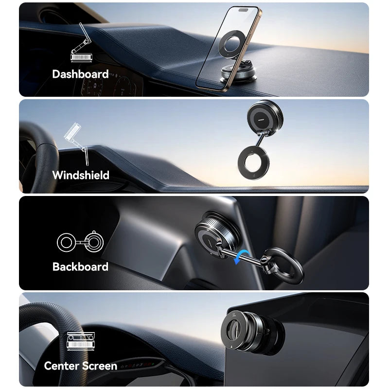 Joyroom Faltbarer magnetischer Autotelefonhalter, 360°-Drehung, Saugnapf-Autotelefonhalterung für iPhone 16-12 Serie 4,7-7'' Telefone