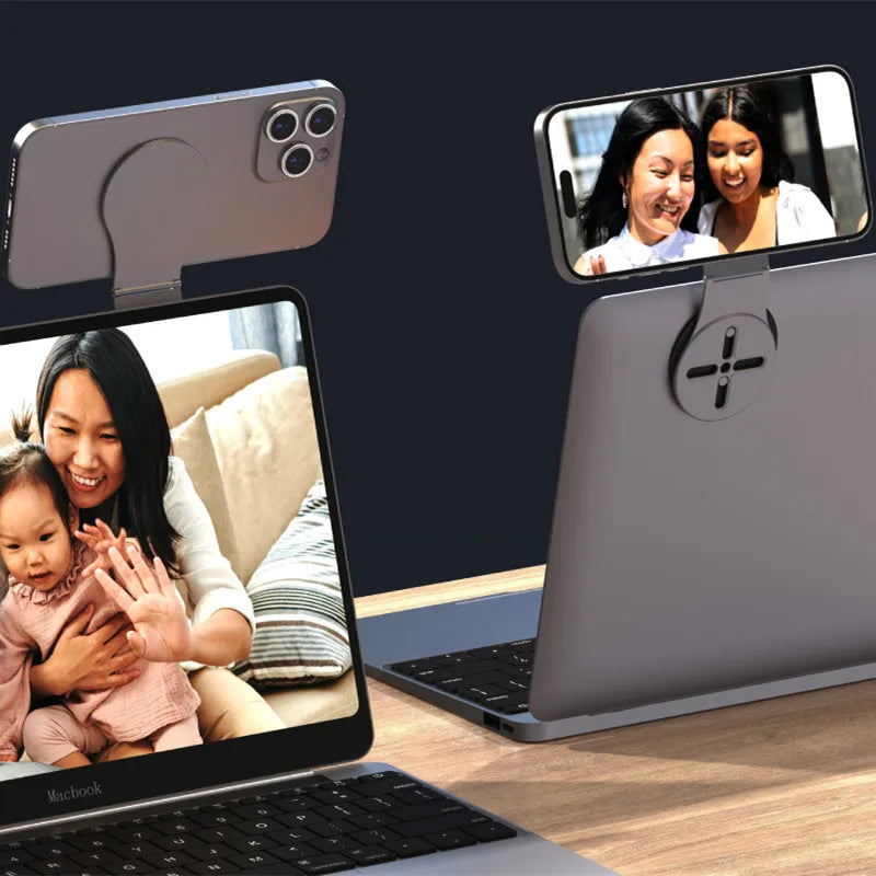 Mehrzweck-Telefonhalter, Aluminium-kompatible MagSafe-Halterung für Laptop, iPhone-Halterung für Tesla Model 3 Y-Automonitor