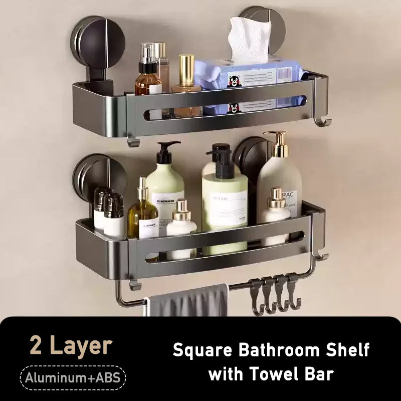 Badezimmer-Ecklagerregal, Saugnapf, Halterung an der Wand, Dusch-Caddy-Box, abnehmbares Badezimmer, Küche, Toilette, Organizer-Rack