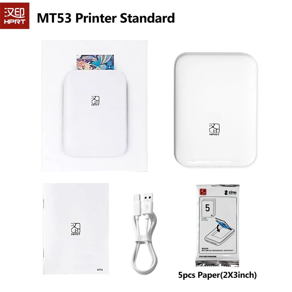 HPRT MT53 Farbfotodrucker, tragbarer Mini-Thermobilddrucker