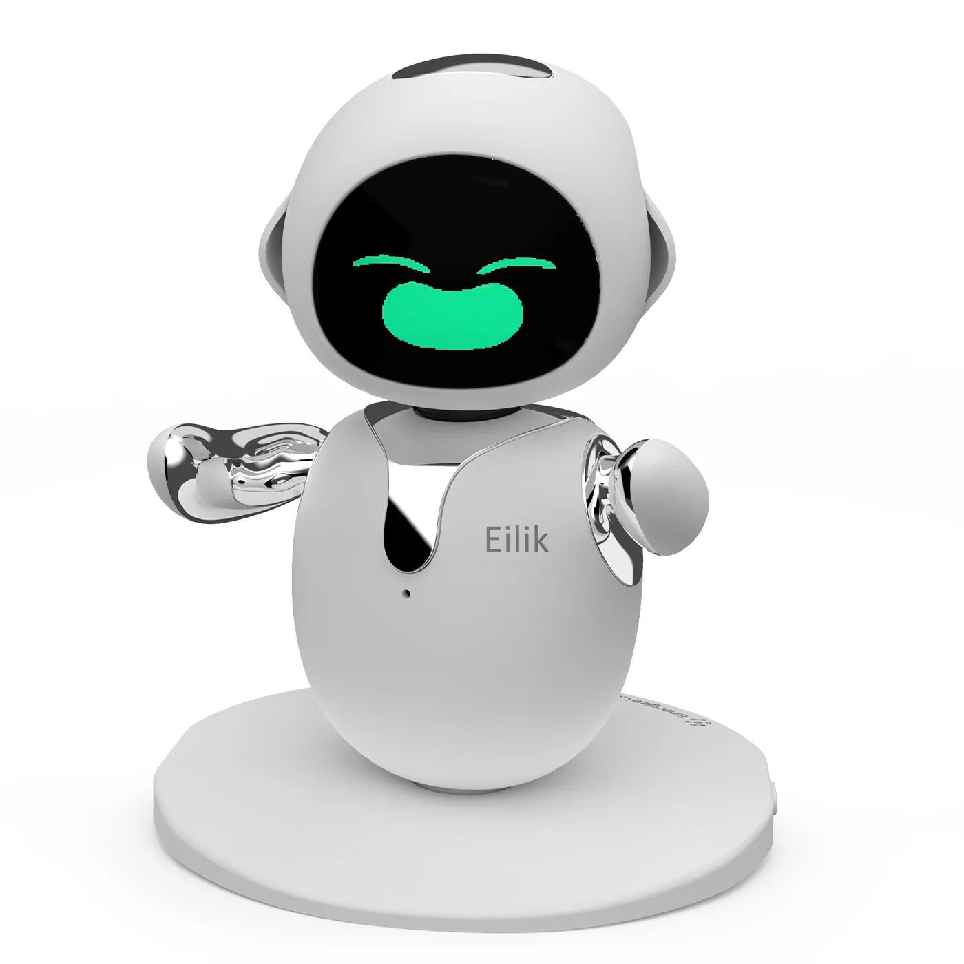 Eilik Chrome Silver – Interaktives Touch-Schreibtischspielzeug, süße Roboter-Haustiere mit vielen Emotionen. Lustige Animationen, Minispiele