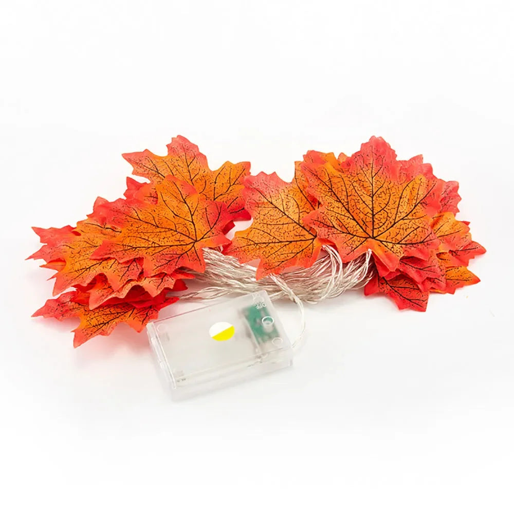 2/3/6M Halloween LED Lichterkette, Künstliche Ahornblatt Laternengirlande, Halloween Weihnachten Thanksgiving Day Heimdekorationen