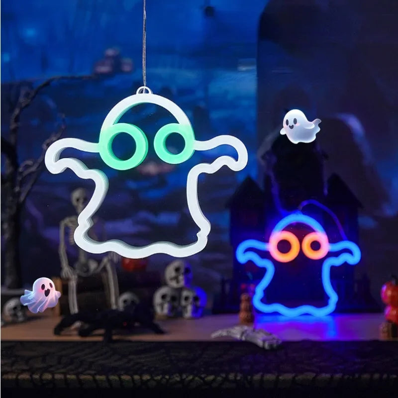 Halloween Fenster Lichter, Home Indoor LED Kürbis Spinne Geist, LED Decor Lampe 2024, Halloween Party, Hängende Dekoration, Kinder Gefälligkeiten