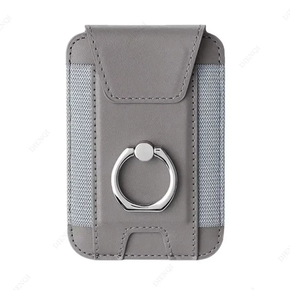 Magsafe-Kartenhalter mit Klappenabdeckung, magnetischer Telefonringständer, PU-Leder, Kartenhalter, Handyhülle für iPhone 13, 14, 15, 16 Pro