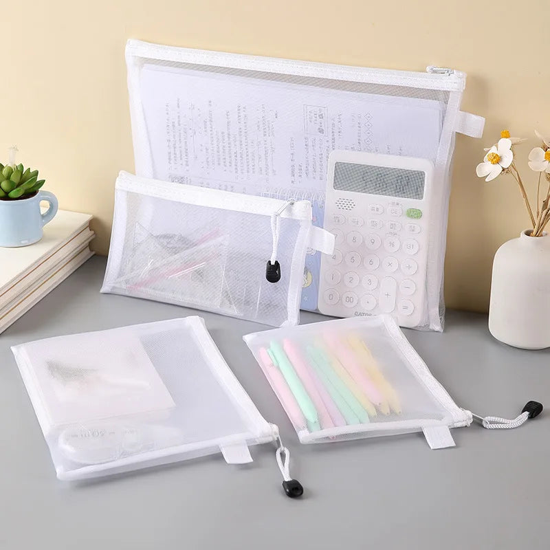 Mesh Zipper- File Bag, Spielzeug Aufbewahrungstasche, Baustein/ Puzzle Unterverpackung Tasche, Kinder Reißverschluss transparent Finishing Aufbewahrungsbox