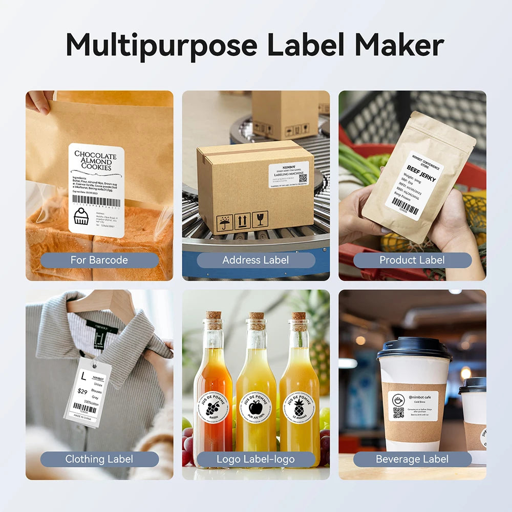 Niimbot B21- Kabelloser tintenloser Etikettendrucker, Barcode-Etikettendrucker, Druckpapier, Aufkleber Maschine 20 mm - 50 mm