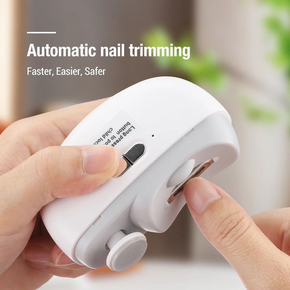 Elektrischer Nagelknipser, automatischer Aniküre-Trimmer mit Licht, für Erwachsene, Baby, Fingernagel, Zehenschere, Pediküre, Polieren, Nagelschneider