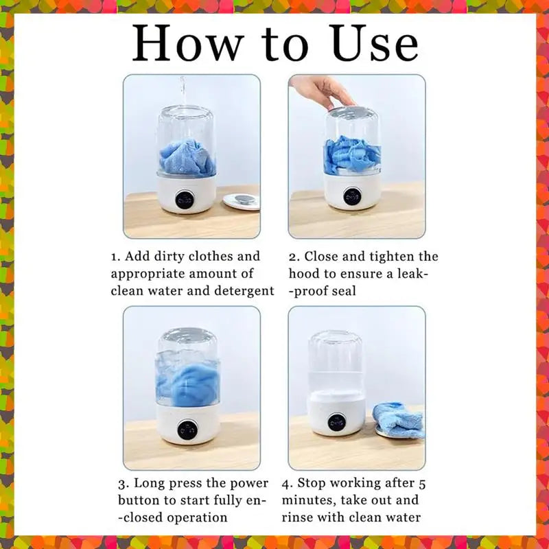 Förderung! Ye02 Unterwäschewaschmaschine, wiederaufladbare kabellose Mini-Waschmaschine, Wäschebecher für BH, Unterwäsche, Socken, Babykleidung