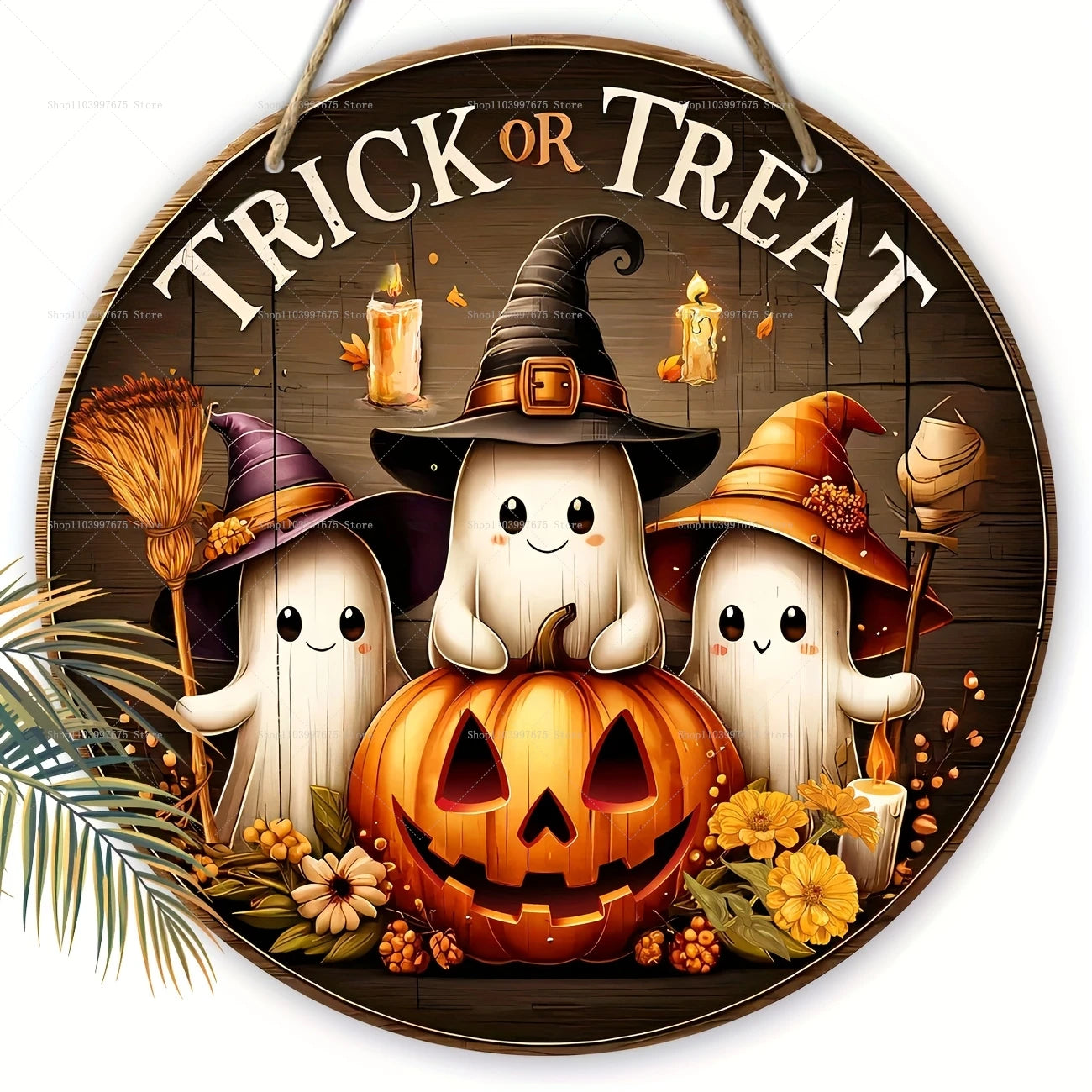 2D-Halloween-Party-Dekoration, Holzschild, Kürbis, Geist, Fledermaus, Trick oder Treat, Wandbehang, Schild für Haustür, Heimdekoration, Kindergeschenke
