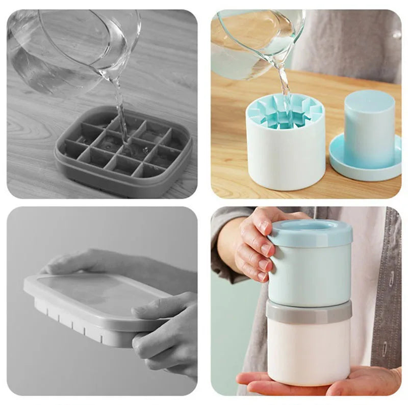 Silikon-Eiswürfelform, runder Eiskübel, Sommer, selbstgemacht, DIY, Kühlschrank, Einfrieren, Eismaschine, kreative Eiswürfelform, Barzubehör