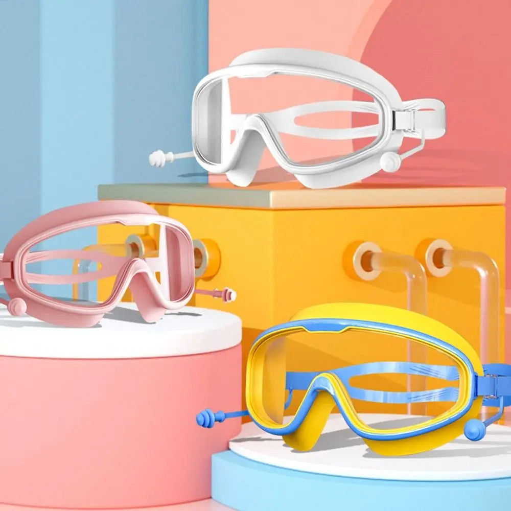 Schwimmbrille für Kinder im Alter von 3–15 Jahren, beschlagfrei, auslaufsicher, transparent, für Jungen und Mädchen, für Pool und Strand