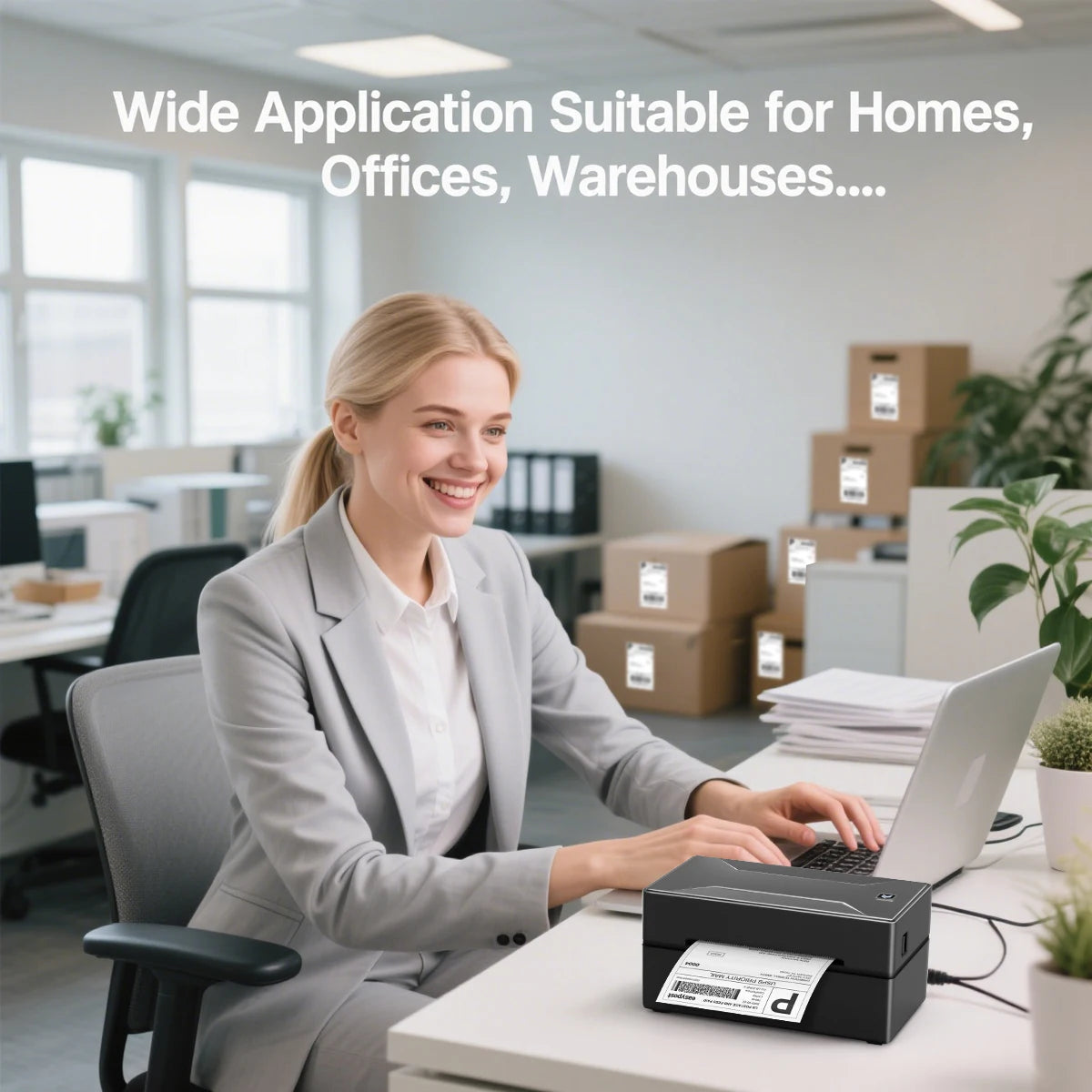 Bluetooth-HD-Drucker D100, Schwarz, tragbarer Thermo-Etikettendrucker für kleine Versandetiketten, kompatibel mit iPhone, Android, Mac, Windows