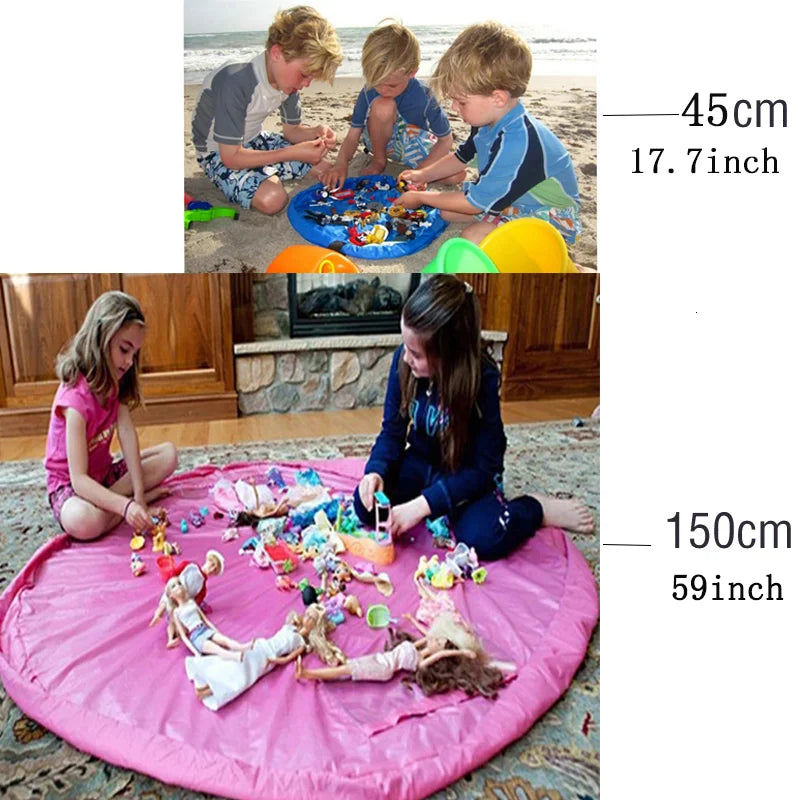 Kinderspielzeugkissen, Spielzeug-Aufbewahrungstasche, Große saubere Spielunterlage, Robuste Baustein-Spielzeug-Aufbewahrungstasche, Outdoor-Matte