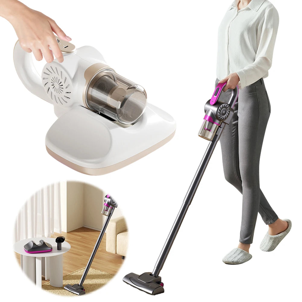 85000 Pa Handstaubsauger mit UVC-Licht, kabellose Staubmilbenentfernung, wiederaufladbarer USB-Smart-Staubsauger zur Bettreinigung