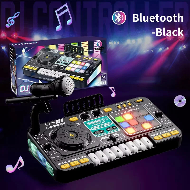 DJ Mischspielzeug für Kinder, multifunktionale Bluetooth-DJ-Tastaturen, Plattenspieler-Controller, Kinder-Musikinstrument, Lernspielzeug