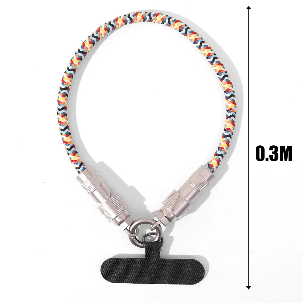2-in-1-Handy-Lanyard und 60-W-Schnellladekabel Typ C, Dual-USB-C-Datenkabel, Crossbody-Halsseil-Armband für iPhone Mi
