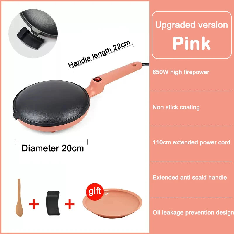 220 V Elektrische Crepe Maker Frühling Rollen Pfannkuchen Maschine Antihaft-Grillplatte Backform Kuchen Pizza Maker Leichte Lebensmittel BBQ Braten Pan