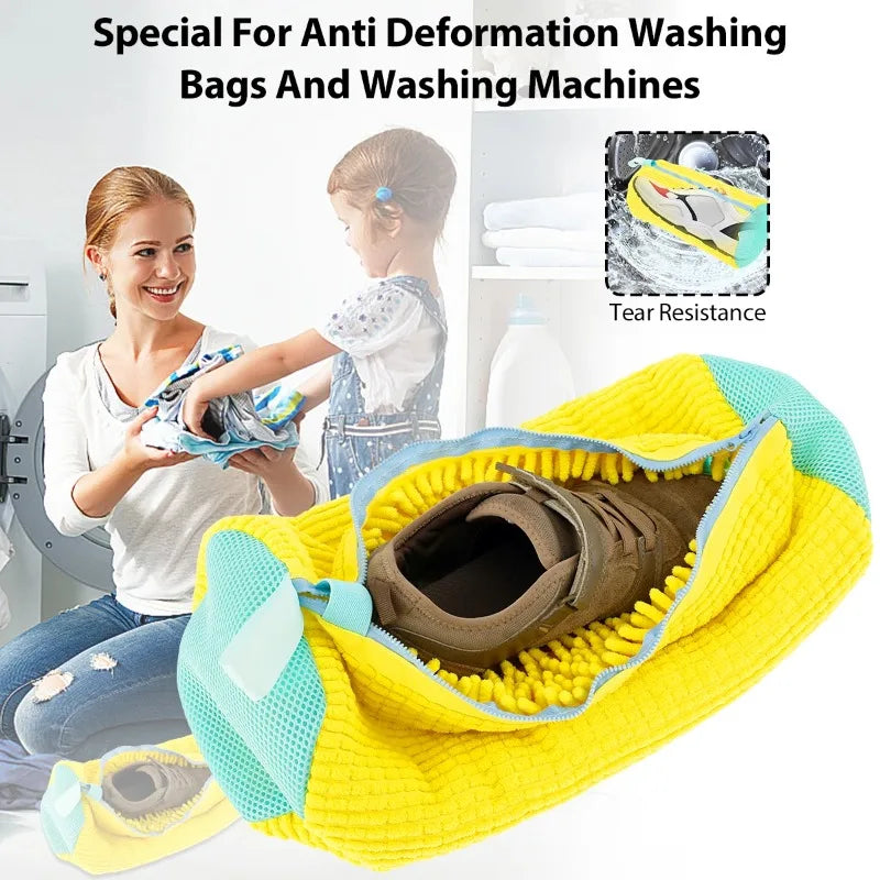 1/2/4-teiliger Schuhwaschbeutel mit flüssigem Schuhbürsten-Set