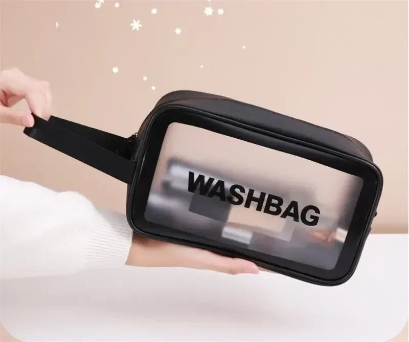 Wasserdichte tragbare Reise-Kulturtasche für Damen, transparent, Make-up-Aufbewahrungstasche, große Kapazität, Kosmetik-Organizer, Schönheitstasche für Damen