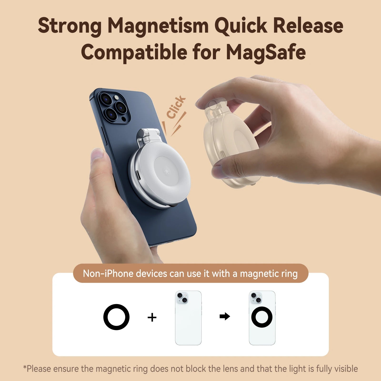TELESIN- Smartphone Magnetisches Fülllicht, Mini-Selfie-Licht
