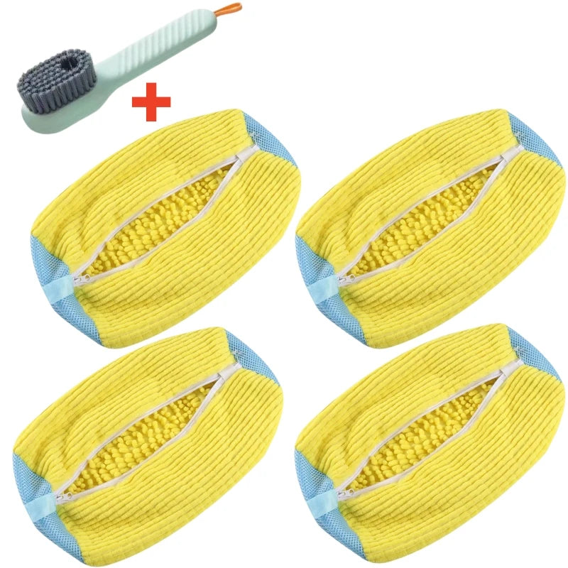 1/2/4-teiliger Schuhwaschbeutel mit flüssigem Schuhbürsten-Set