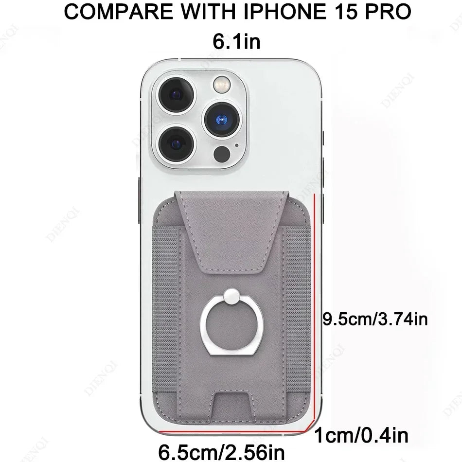 Magsafe-Kartenhalter mit Klappenabdeckung, magnetischer Telefonringständer, PU-Leder, Kartenhalter, Handyhülle für iPhone 13, 14, 15, 16 Pro