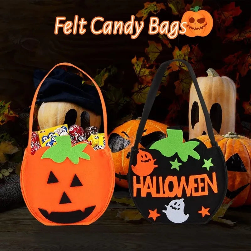 Halloween-Süßigkeitsbeutel, 2 Stück Halloween Süßigkeiten Tasche, Halloween Kürbis Tasche,