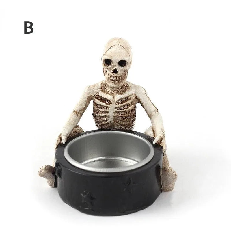 Halloween Totenkopf, Kerzenhalter, Retro Totenkopf Kerzenhalter, Teelampe Tasse, Home Halloween Party Dekoration, Halloween Desktop Decor