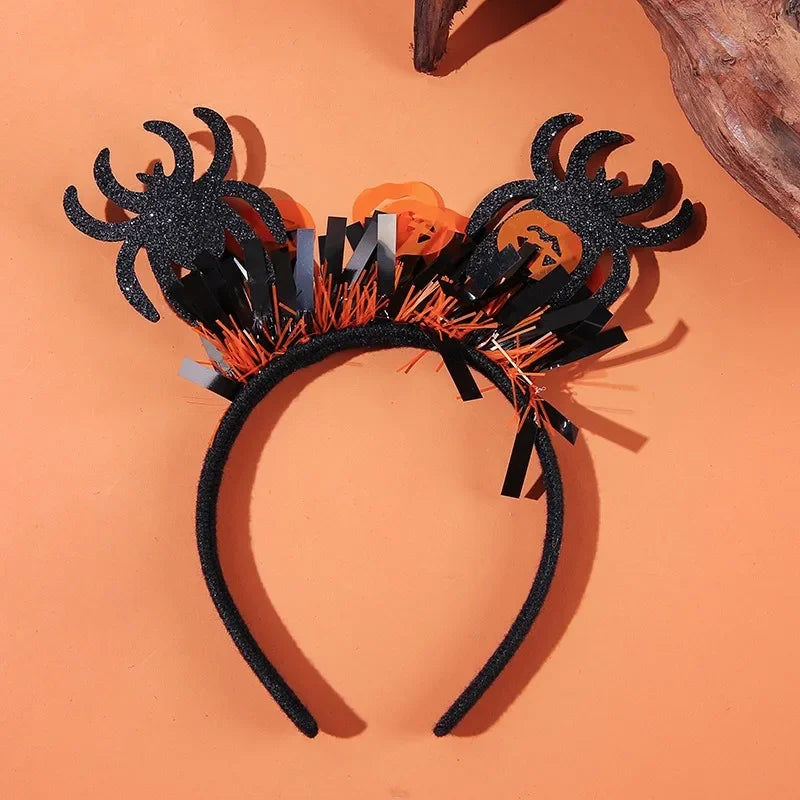 Neues Halloween-Haarband, dreidimensionales weißes Geisterschloss, elektronisches Licht emittierendes Haarband, Geisterkürbis-Haar-Zubehör