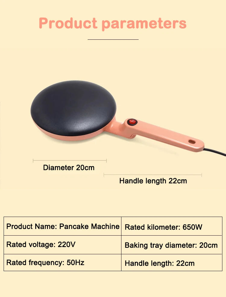 220 V Elektrische Crepe Maker Frühling Rollen Pfannkuchen Maschine Antihaft-Grillplatte Backform Kuchen Pizza Maker Leichte Lebensmittel BBQ Braten Pan