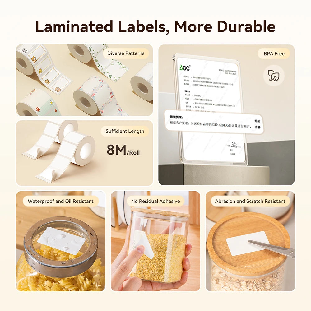 Niimbot B21- Kabelloser tintenloser Etikettendrucker, Barcode-Etikettendrucker, Druckpapier, Aufkleber Maschine 20 mm - 50 mm