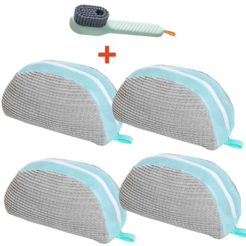 1/2/4-teiliger Schuhwaschbeutel mit flüssigem Schuhbürsten-Set