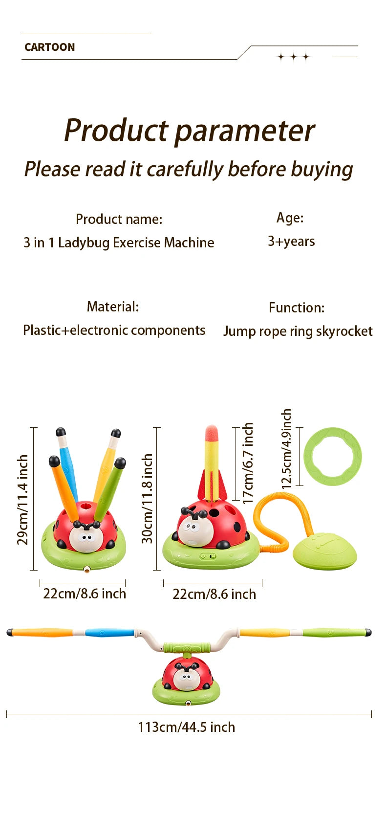 4 Arten Marienkäfer, Multifunktions-Trainingsgerät, Ferrule Jump Rocket Launcher, Spielzeug, Sport Unterhaltung, Spiel Outdoor Educational
