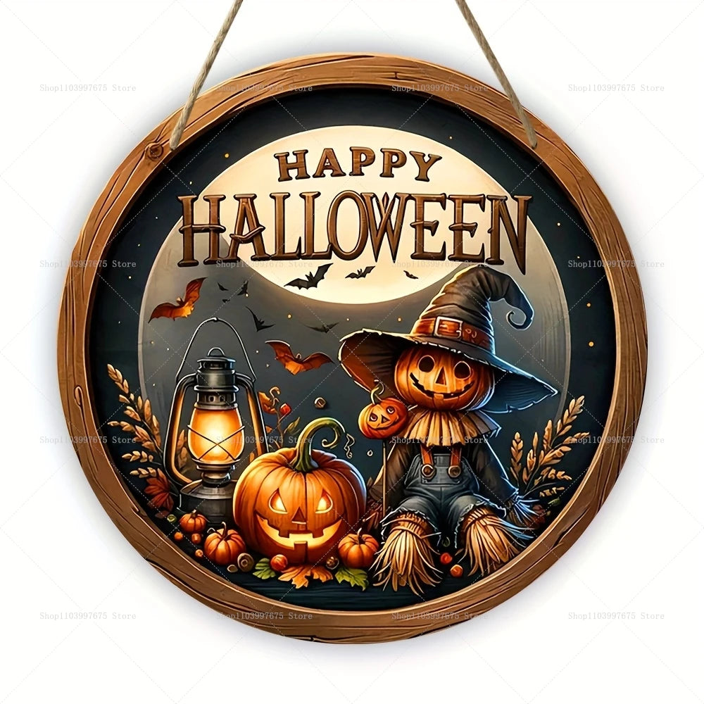 2D-Halloween-Party-Dekoration, Holzschild, Kürbis, Geist, Fledermaus, Trick oder Treat, Wandbehang, Schild für Haustür, Heimdekoration, Kindergeschenke