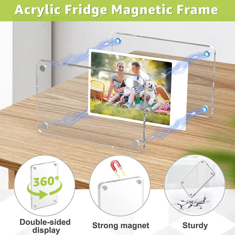 1/3/4 Zoll Acryl-Fotorahmen, Acryl-Kühlschrank-Bilderrahmen, Mehrzweck-Bilderrahmen für Haushaltsdekorationshalter