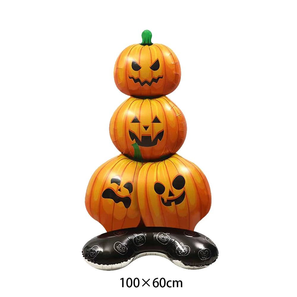 Riesiger stehender Halloween-Kürbis-Skelett-Totenkopf-Ballon, Halloween-Ballonspielzeug für Kinde,r Halloween-Party-Dekorationsballon