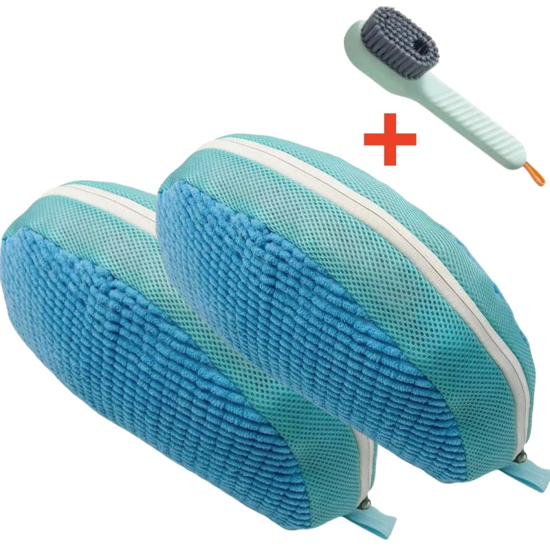 1/2/4-teiliger Schuhwaschbeutel mit flüssigem Schuhbürsten-Set