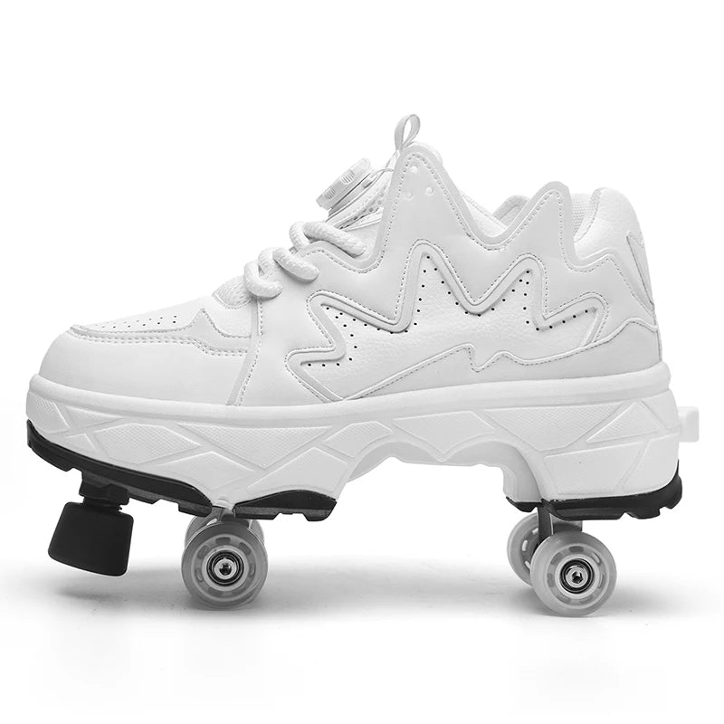 Kinder-Rollschuhe mit Allradbremsen, neue Leder-Rollerblades für Kinder