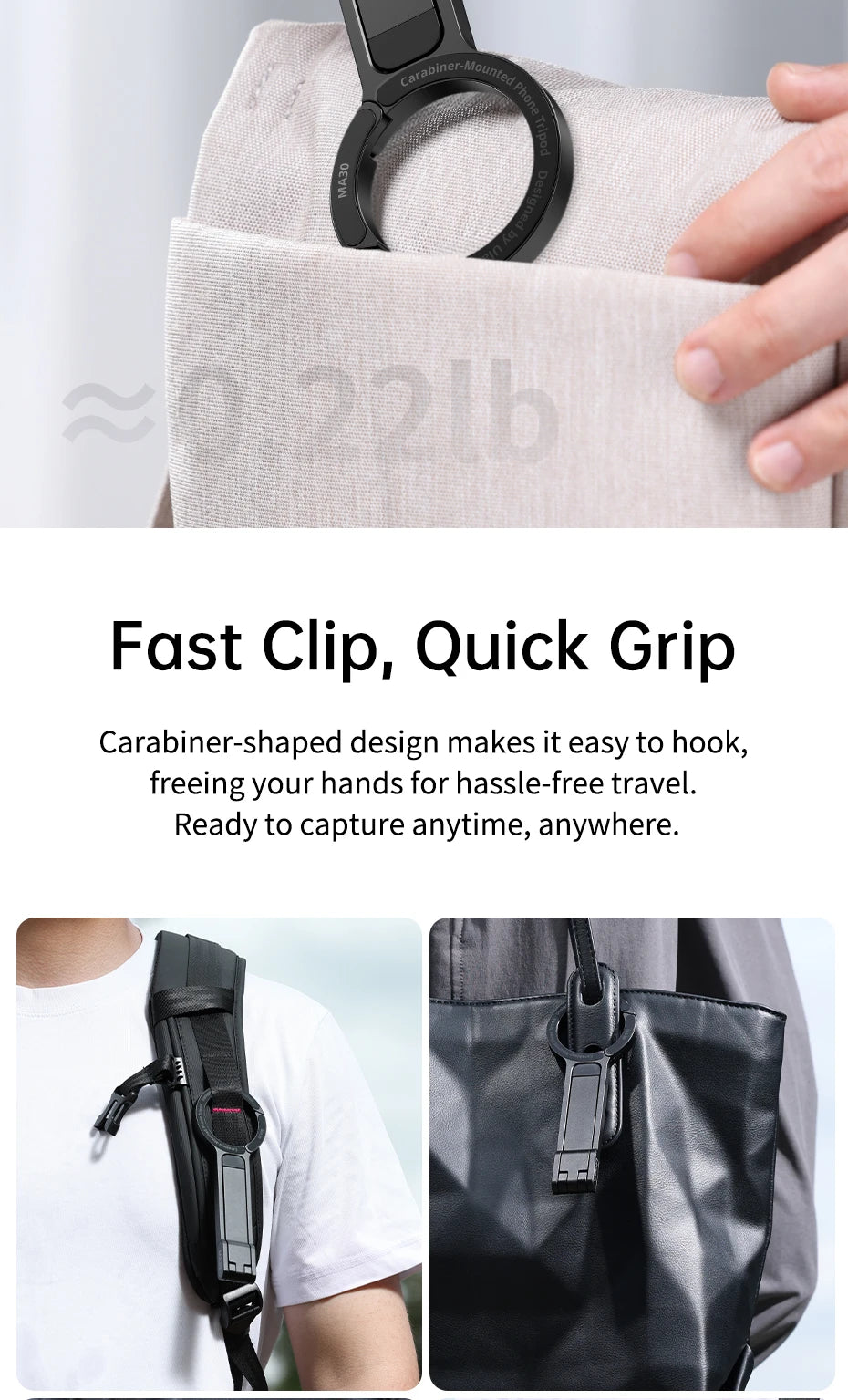 Ulanzi MA30 Magsafe Telefonstativ, doppelseitiger magnetischer Telefonhalter, Telefonständer für iPhone 16, 15, Outdoor-Reisen, Vlog, Live-Streaming