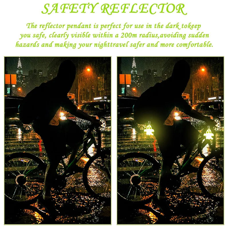 10 STÜCKE Nacht Reflektierende Schlüsselanhänger, Niedliche Geisterform, Nachtwarnung Doppelseitige Reflektierende Rucksack Anhänger, Geschenke