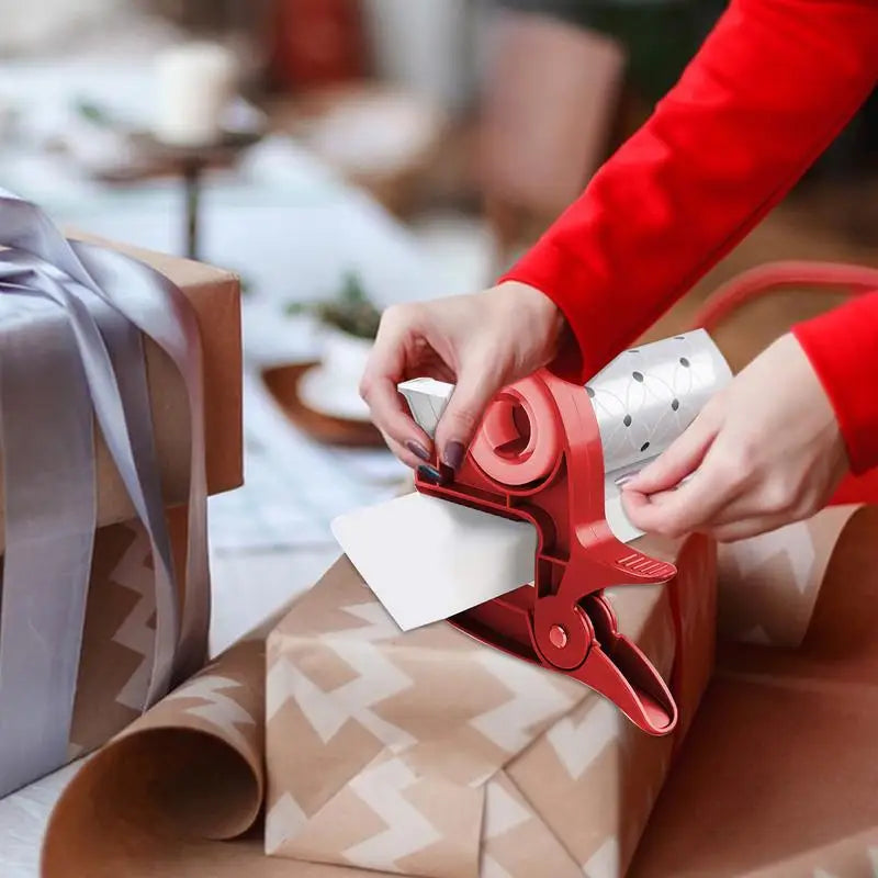 2 stücke Klebebandspender ,Cutter, Papierrollenhalter, Clip Wrap Tabletop, Geschenkverpackungswerkzeug für Weihnachten und Neujahr, Kunsthandwerk Werkzeuge