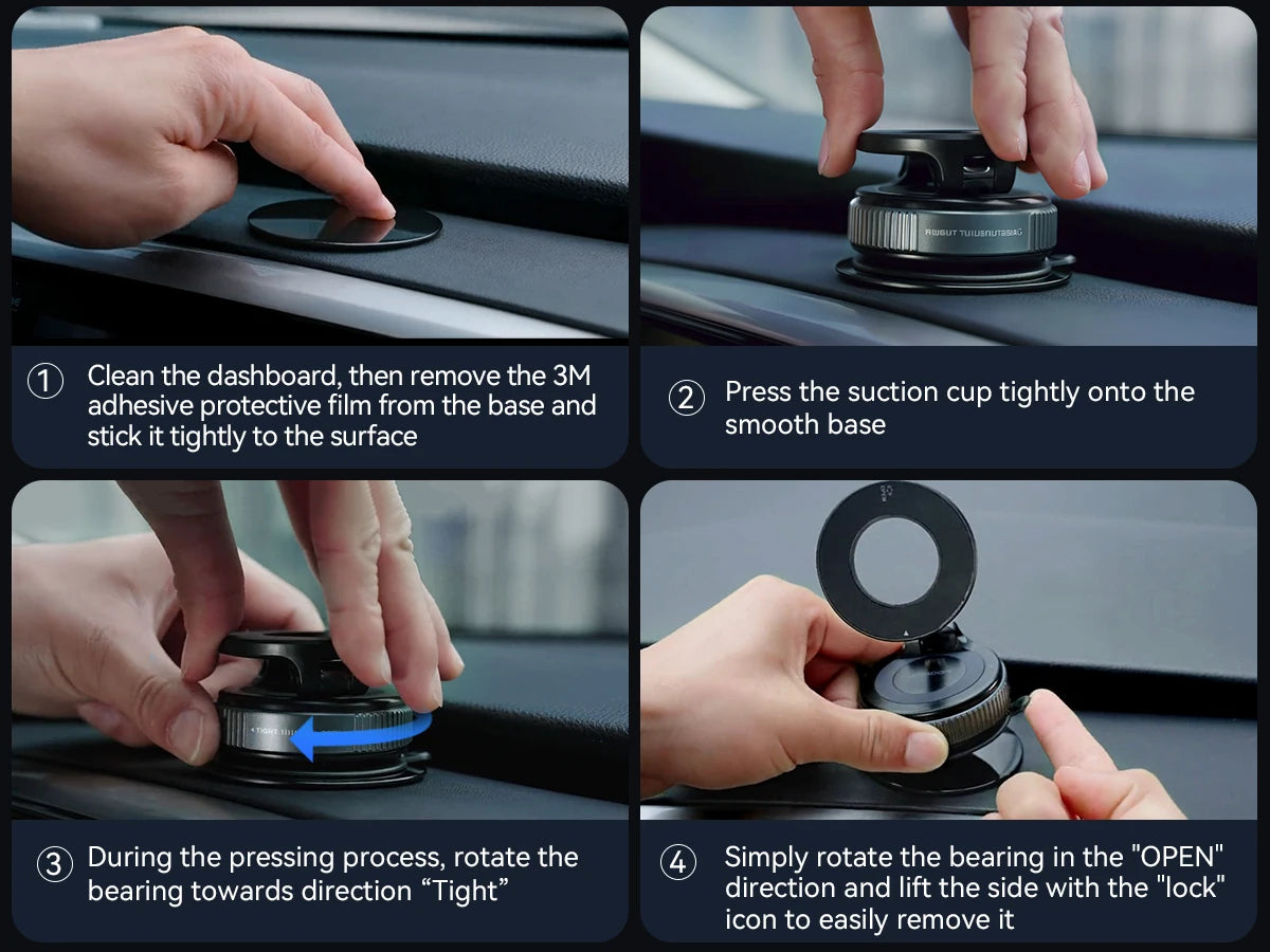 Joyroom Faltbarer magnetischer Autotelefonhalter, 360°-Drehung, Saugnapf-Autotelefonhalterung für iPhone 16-12 Serie 4,7-7'' Telefone