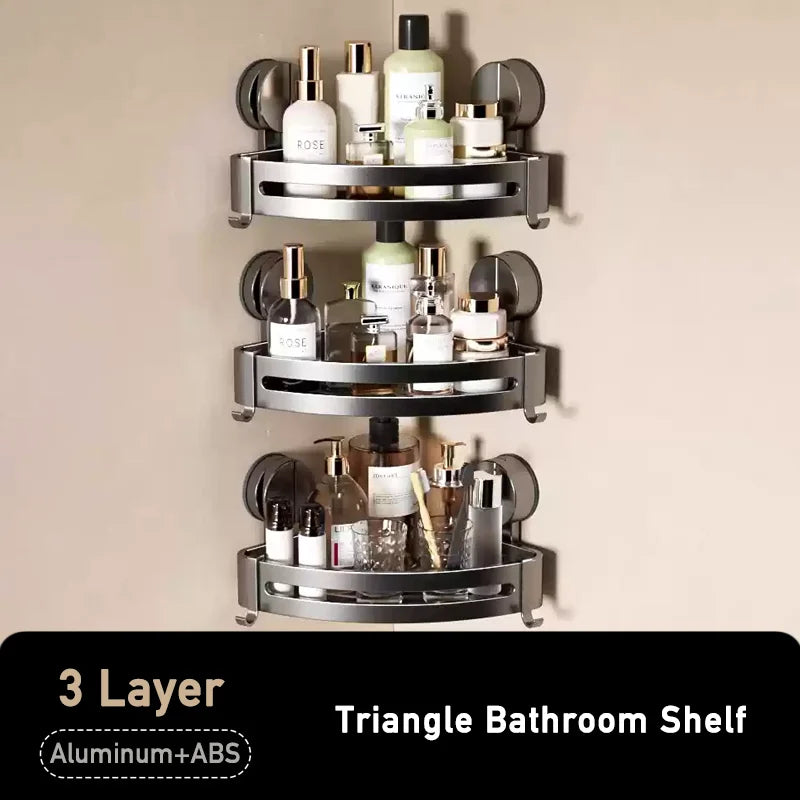 Badezimmer-Ecklagerregal, Saugnapf, Halterung an der Wand, Dusch-Caddy-Box, abnehmbares Badezimmer, Küche, Toilette, Organizer-Rack