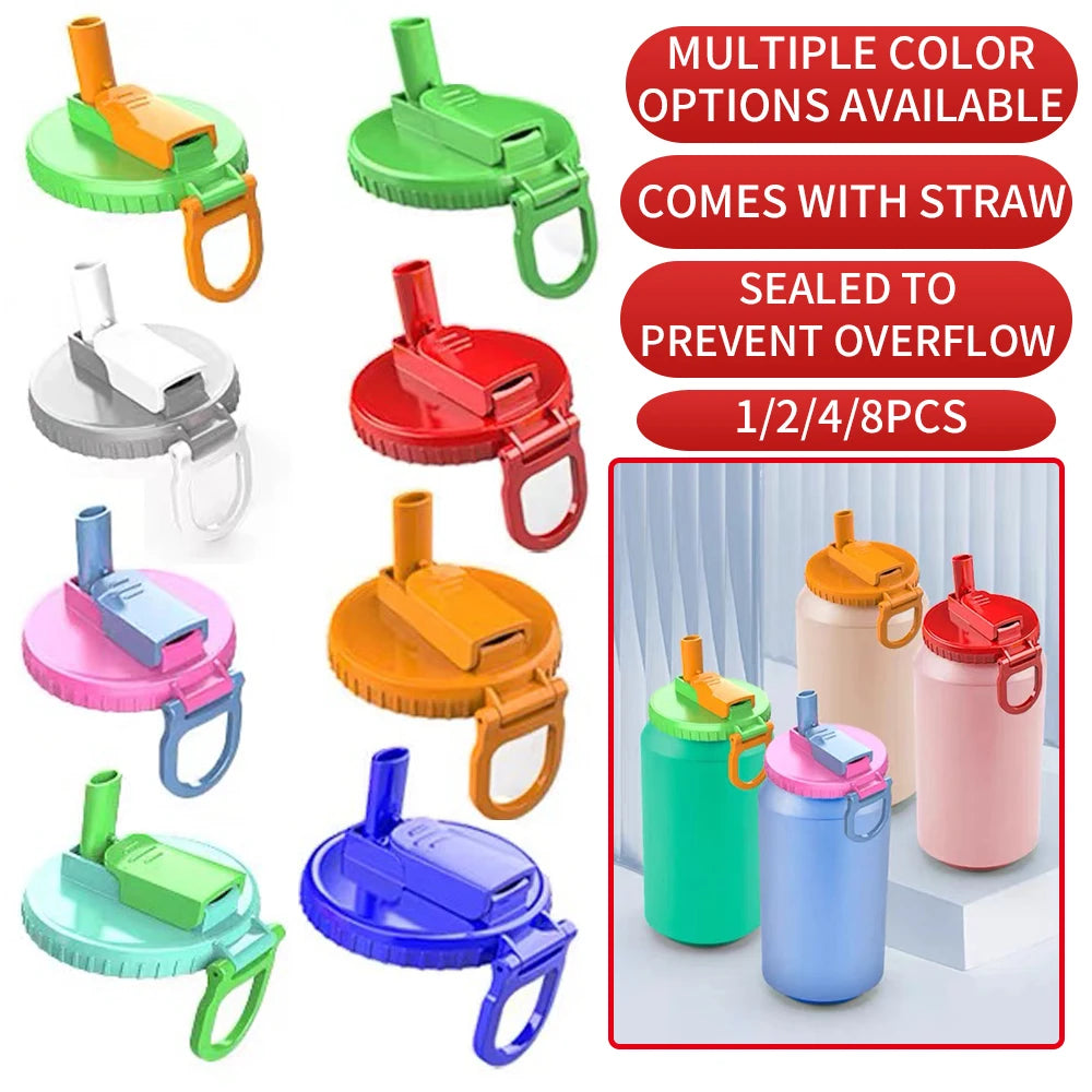 Multi-Color Beverage Can Opener Set with Protective Cover And Straw