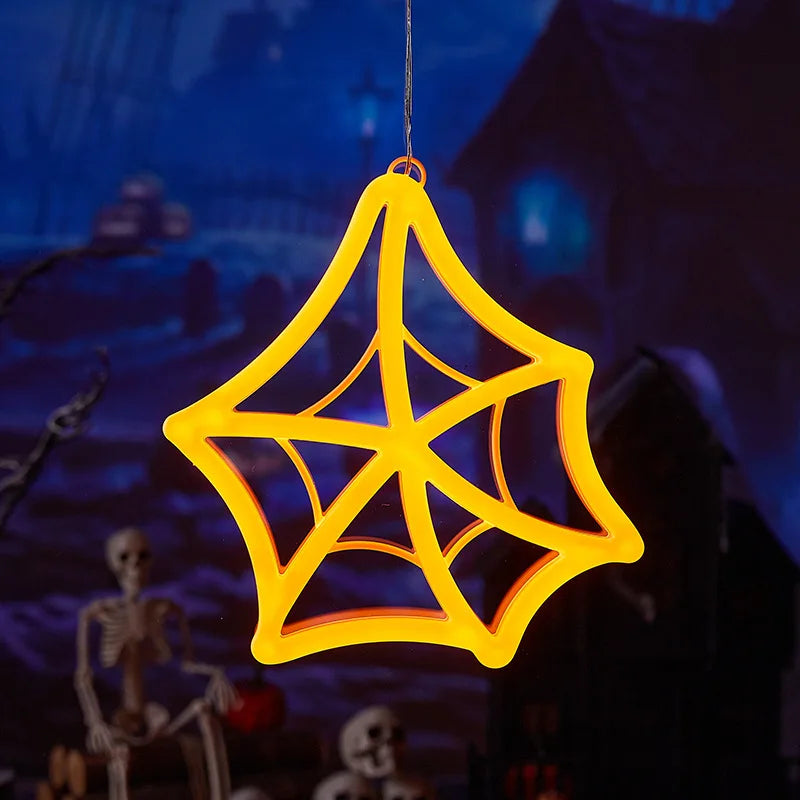 Halloween Fenster Lichter, Home Indoor LED Kürbis Spinne Geist, LED Decor Lampe 2024, Halloween Party, Hängende Dekoration, Kinder Gefälligkeiten