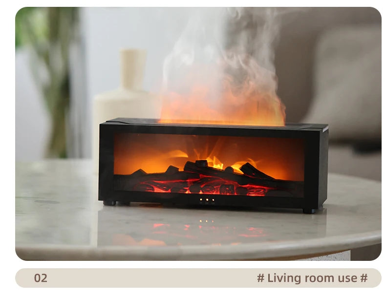 Kamin-Aroma-Diffusor für ätherische Öle, bunter Flammen-Luftbefeuchter mit Timer-Fernbedienung für Zuhause, Schlafzimmer, Büro, Festival, Geschenke