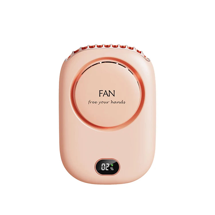 Mini ventilateur de cou portable à suspendre, sans pales, rechargeable par USB, idéal pour les sports de plein air et les voyages.